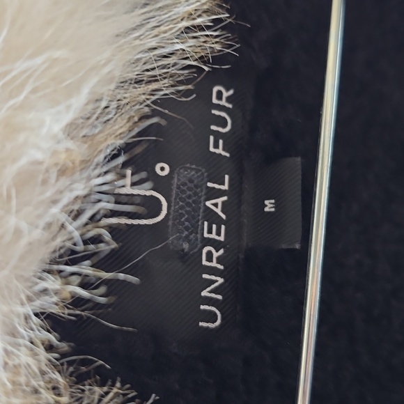 Unreal Fur Wet Look Aviator Black Vegan Leather Women's Jacket - Picture 7 of 9